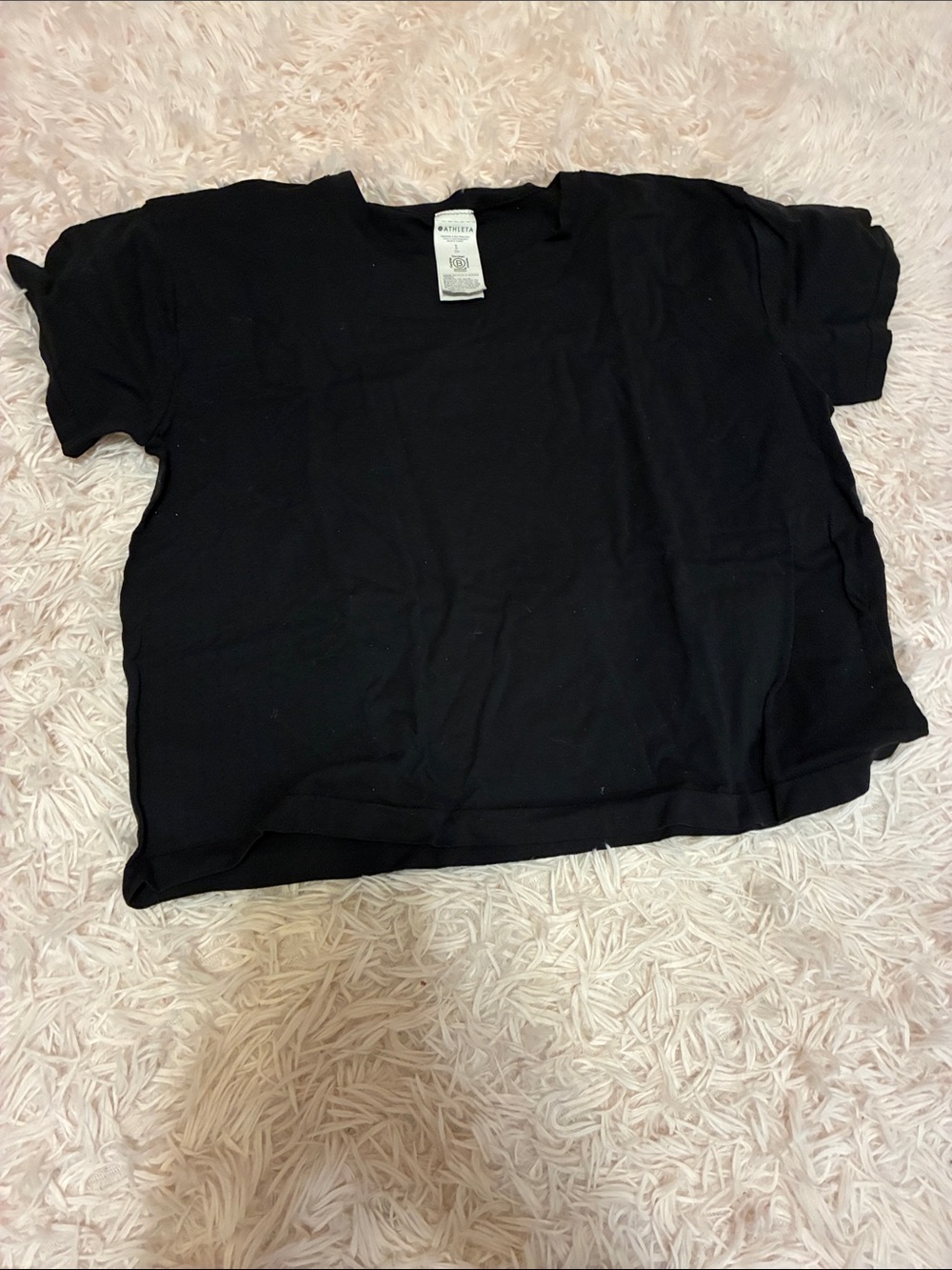 Athleta Black Short Sleeve Box Crop Top